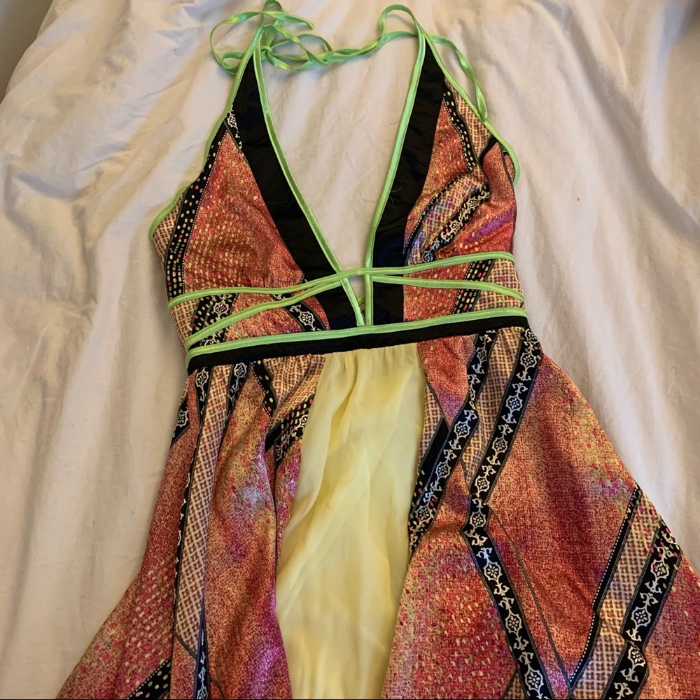 Vintage Charlotte Moore Satin Halter Dress
